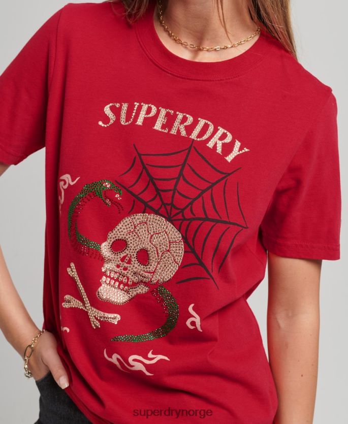 Superdry rød klær 86P46D2798 suika grafisk t-skjorte kvinner