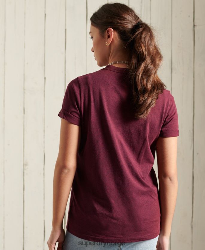 Superdry rød klær 86P46D2818 glitter glitter t-skjorte kvinner