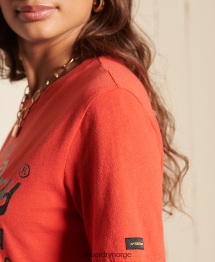Superdry rød klær 86P46D2819 vintage logo tonal t-skjorte kvinner