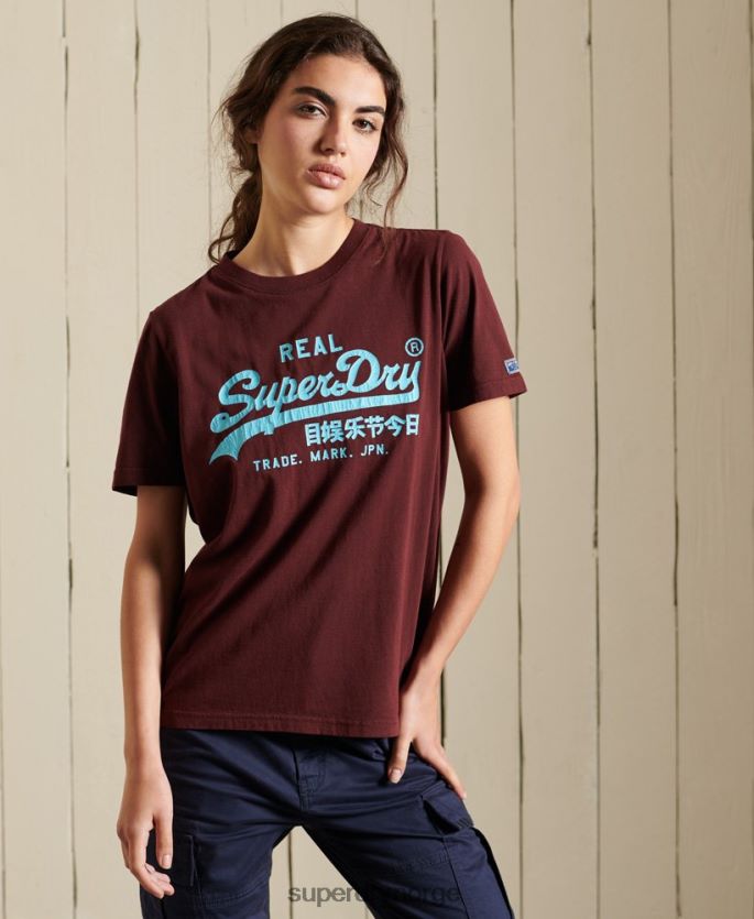 Superdry rød klær 86P46D2824 vintage logo amerikansk klassisk t-skjorte kvinner