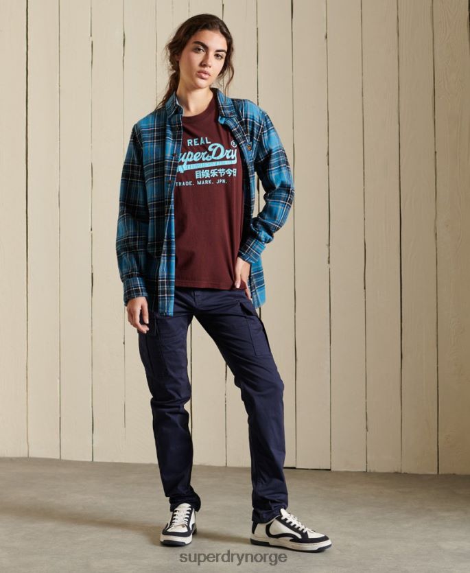 Superdry rød klær 86P46D2824 vintage logo amerikansk klassisk t-skjorte kvinner