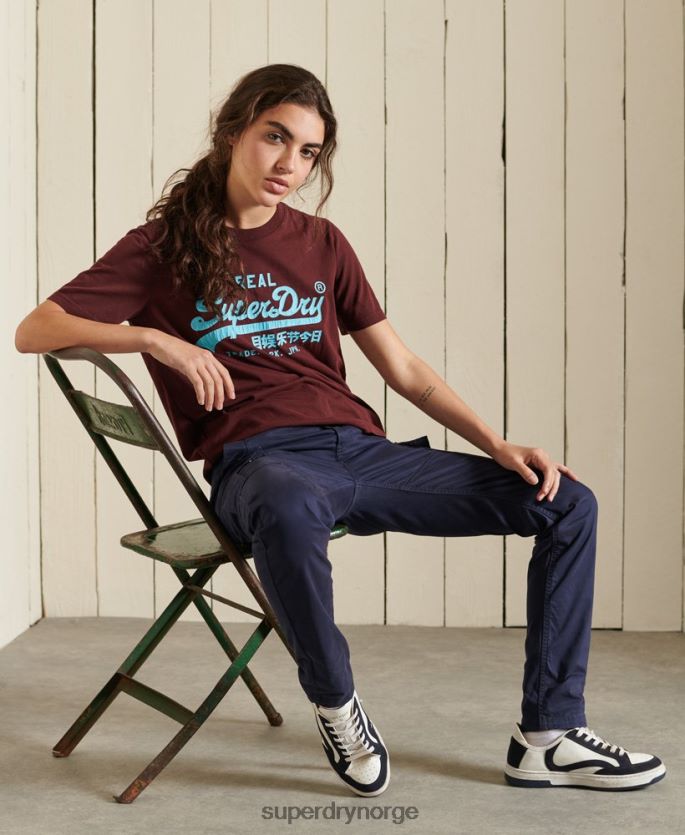 Superdry rød klær 86P46D2824 vintage logo amerikansk klassisk t-skjorte kvinner