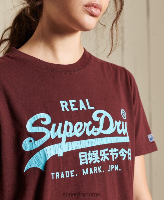 Superdry rød klær 86P46D2824 vintage logo amerikansk klassisk t-skjorte kvinner
