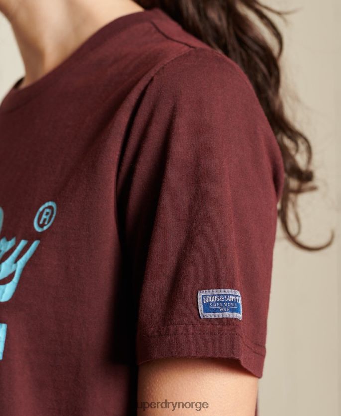 Superdry rød klær 86P46D2824 vintage logo amerikansk klassisk t-skjorte kvinner