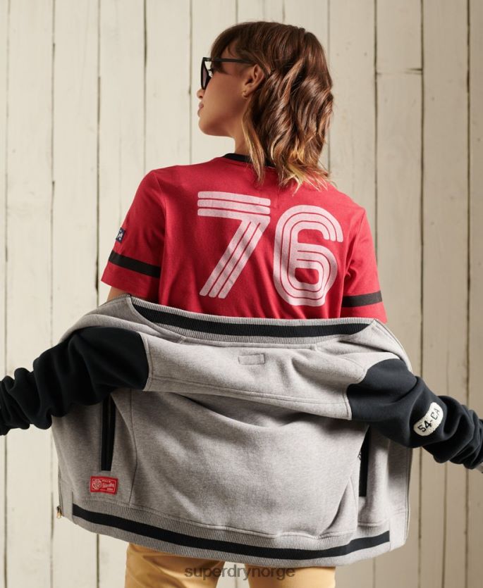 Superdry rød klær 86P46D2850 kollegial eføy league t-skjorte kvinner
