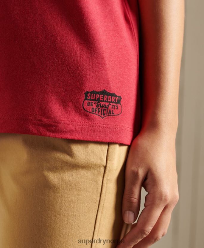 Superdry rød klær 86P46D2850 kollegial eføy league t-skjorte kvinner