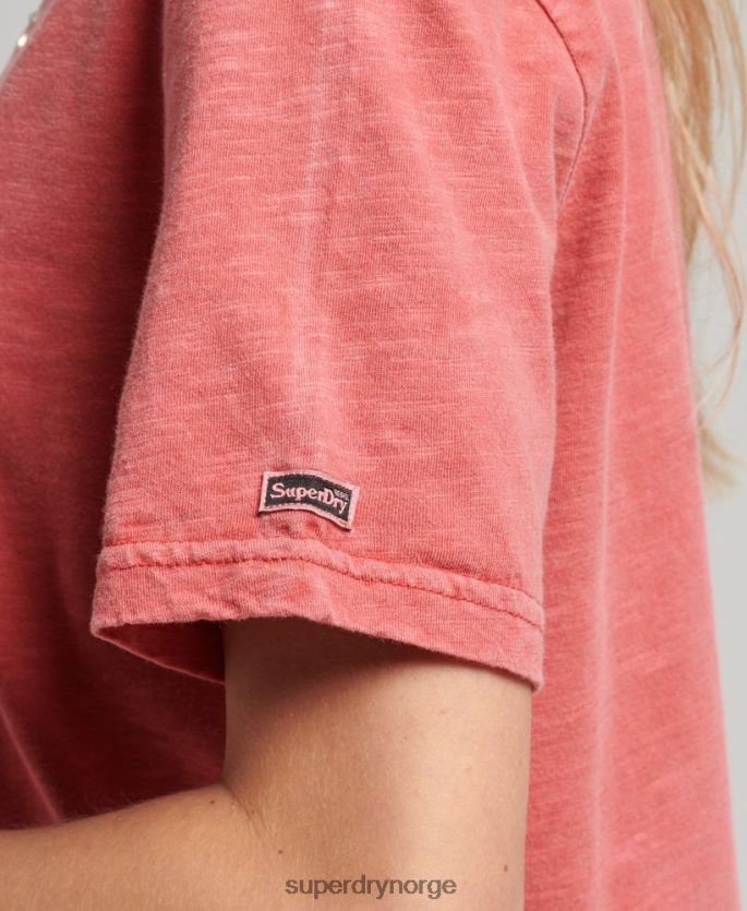 Superdry rød klær 86P46D6193 utsmykket grafisk logo t-skjorte kvinner
