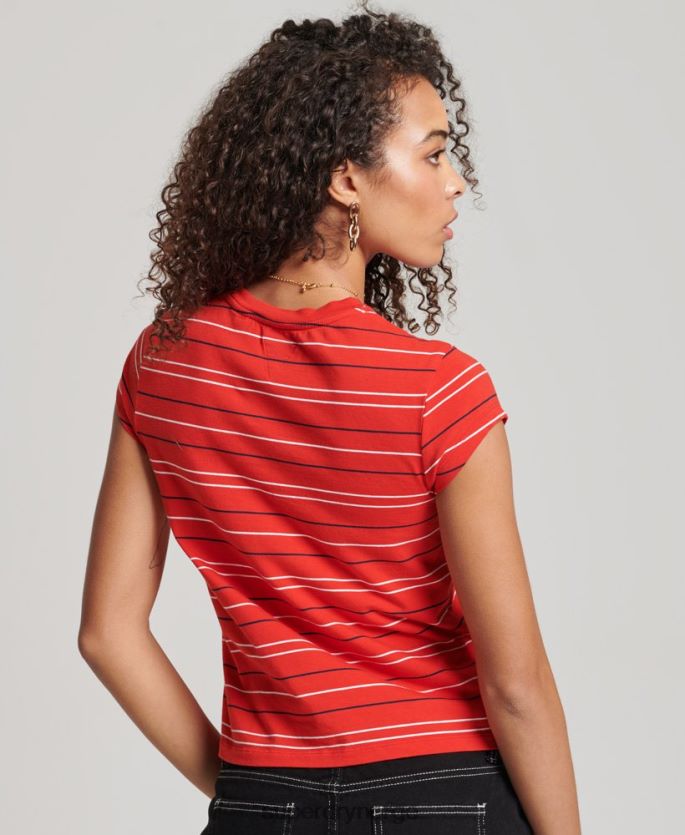 Superdry rød klær 86P46D6195 vintage cropped t-skjorte kvinner