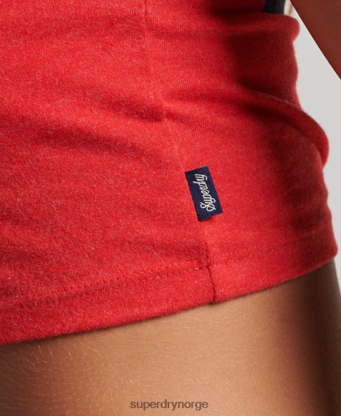 Superdry rød klær 86P46D6214 college grafisk beskåret t-skjorte kvinner