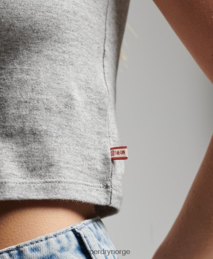 Superdry rød klær 86P46D6231 vintage baseball liten t-skjorte i økologisk bomull kvinner