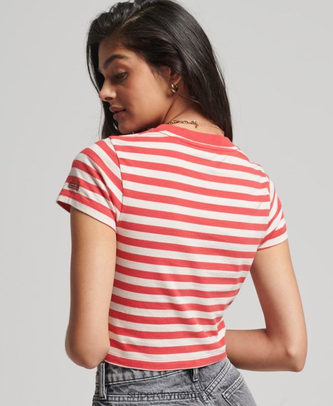 Superdry rød klær 86P46D6235 vintage t-skjorte i økologisk bomull kvinner