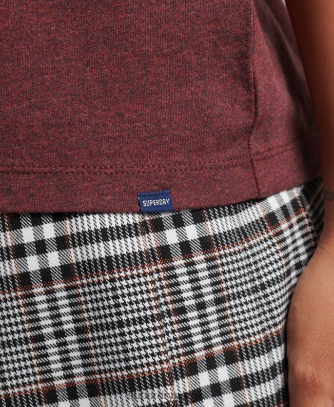 Superdry rød klær 86P46D6288 essensiell logo-t-skjorte i økologisk bomull kvinner