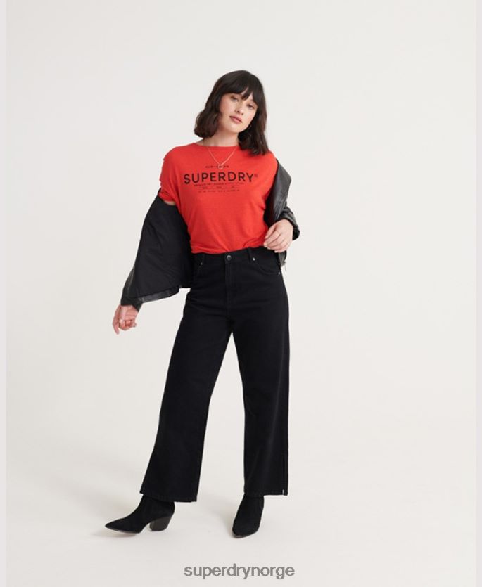 Superdry rød klær 86P46D6765 ørken lin t-skjorte kvinner