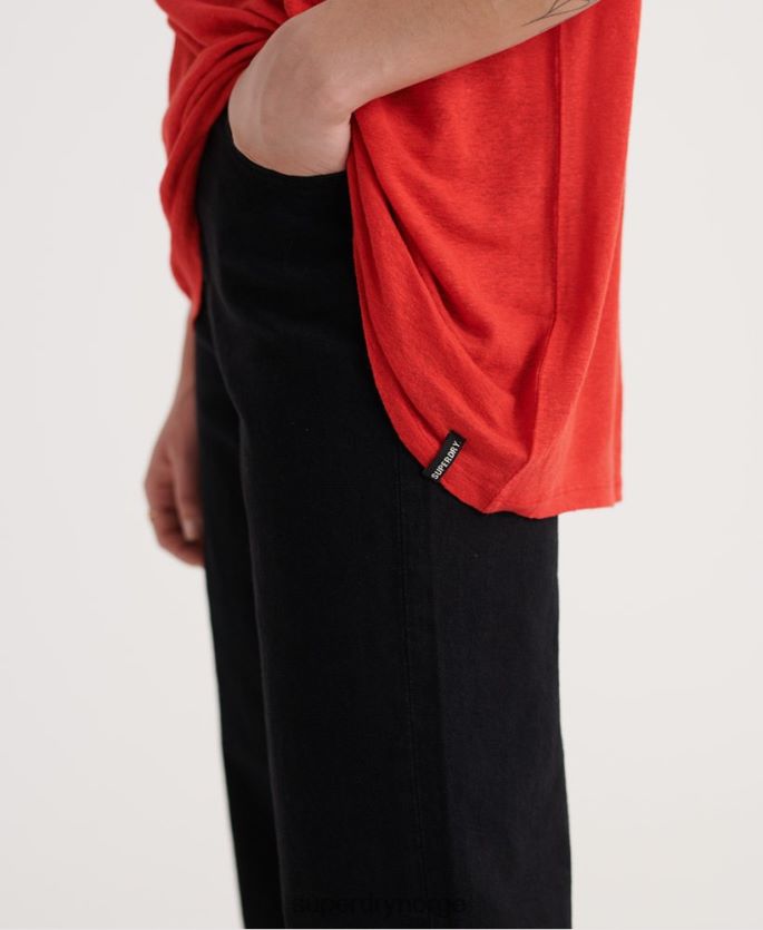 Superdry rød klær 86P46D6765 ørken lin t-skjorte kvinner