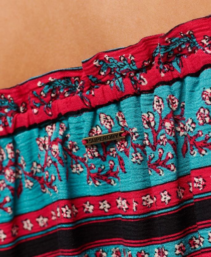 Superdry rosa klær 86P46D2109 smocket kortermet crop topp kvinner