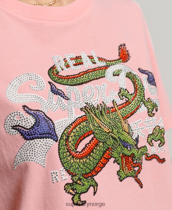 Superdry rosa klær 86P46D2134 vintage logo narrativ t-skjorte kvinner