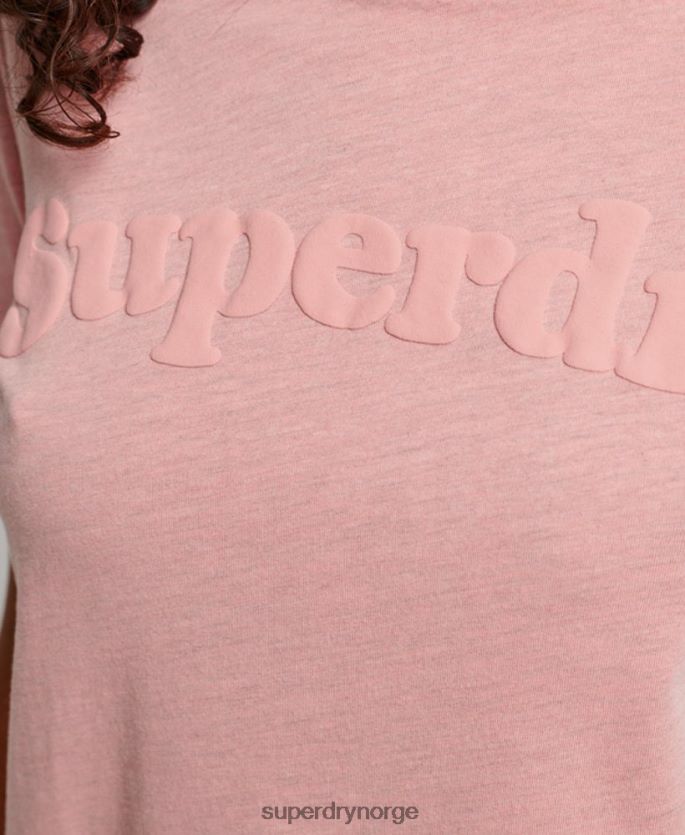 Superdry rosa klær 86P46D2307 cooper klassisk t-skjorte med logo fra 70-tallet kvinner