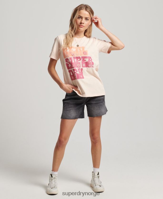 Superdry rosa klær 86P46D2633 superstate-blomstret t-skjorte kvinner