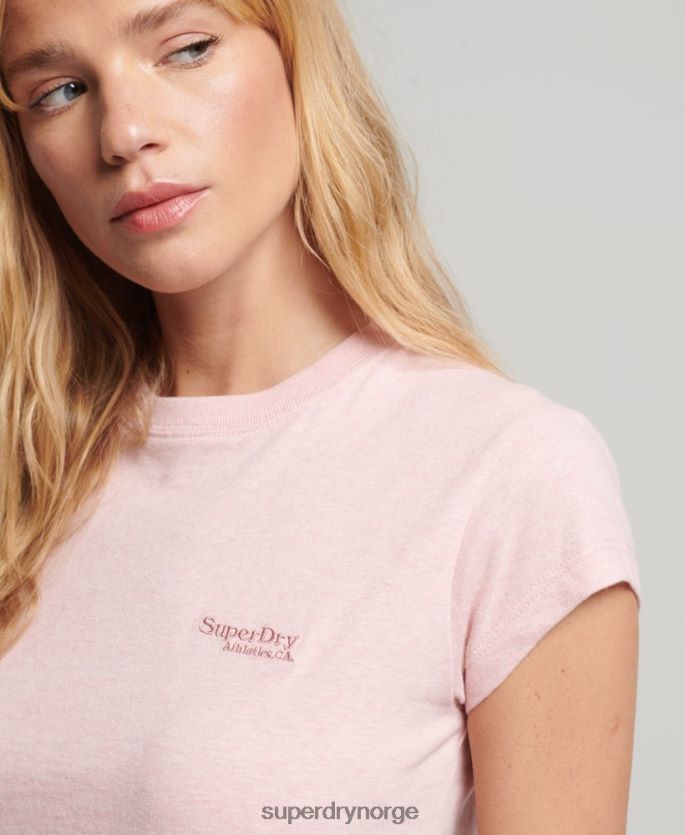 Superdry rosa klær 86P46D2645 vintage t-skjorte med capsermer med logo kvinner