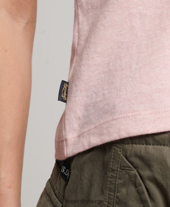 Superdry rosa klær 86P46D2645 vintage t-skjorte med capsermer med logo kvinner