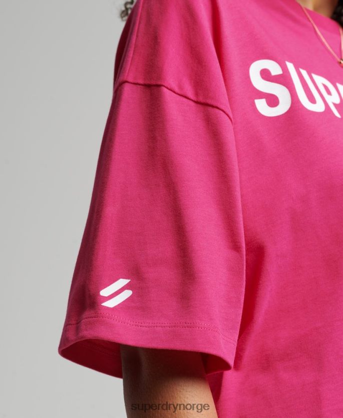 Superdry rosa klær 86P46D2759 sport t-skjorte med kjernelogo kvinner