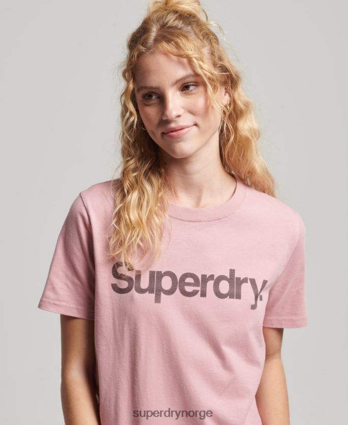 Superdry rosa klær 86P46D2811 logo t-skjorte i økologisk bomull kvinner