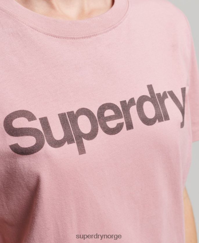 Superdry rosa klær 86P46D2811 logo t-skjorte i økologisk bomull kvinner