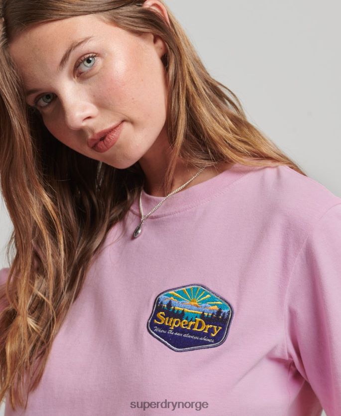 Superdry rosa klær 86P46D6192 reise t-skjorte kvinner
