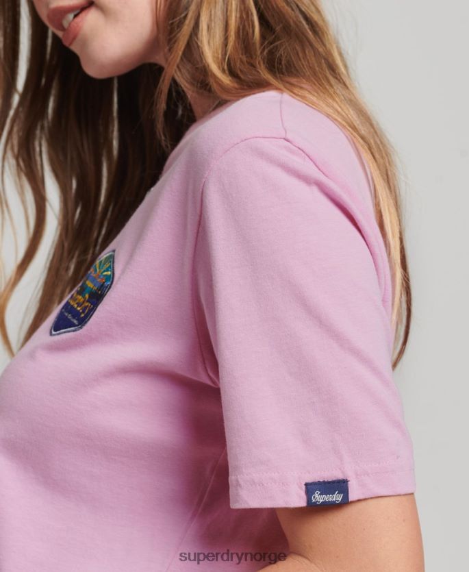 Superdry rosa klær 86P46D6192 reise t-skjorte kvinner