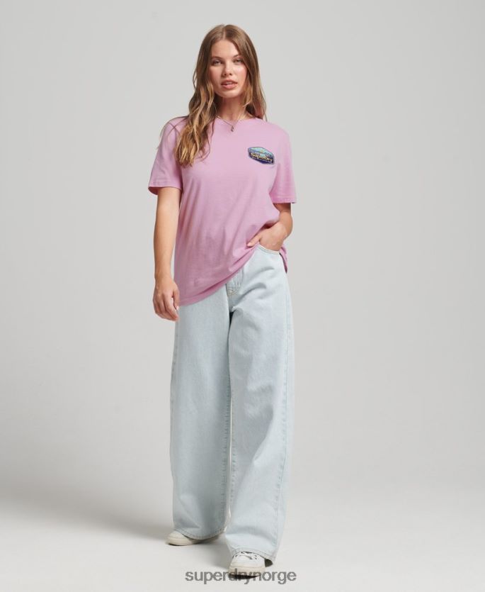 Superdry rosa klær 86P46D6192 reise t-skjorte kvinner