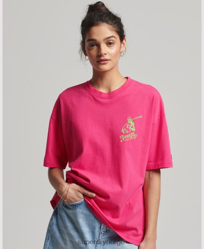 Superdry rosa klær 86P46D6198 vintage cali t-skjorte kvinner