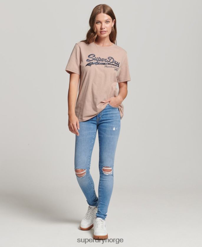 Superdry rosa klær 86P46D6205 utsmykket grafisk logo t-skjorte kvinner