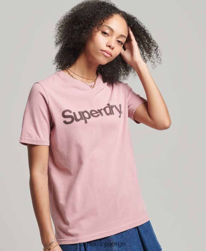 Superdry rosa klær 86P46D6242 t-skjorte med kjernelogo kvinner