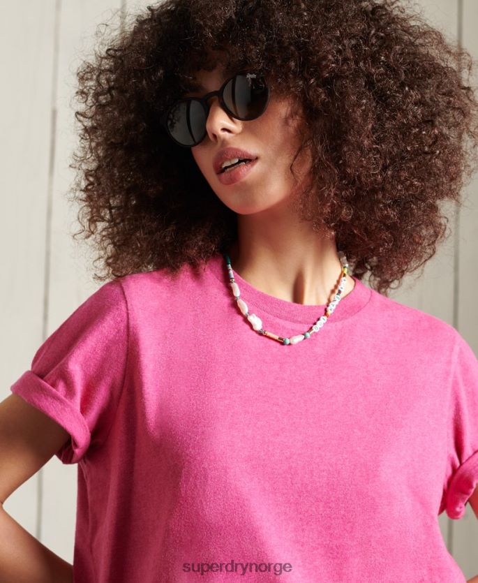 Superdry rosa klær 86P46D6249 essensiell t-skjorte i økologisk bomull kvinner