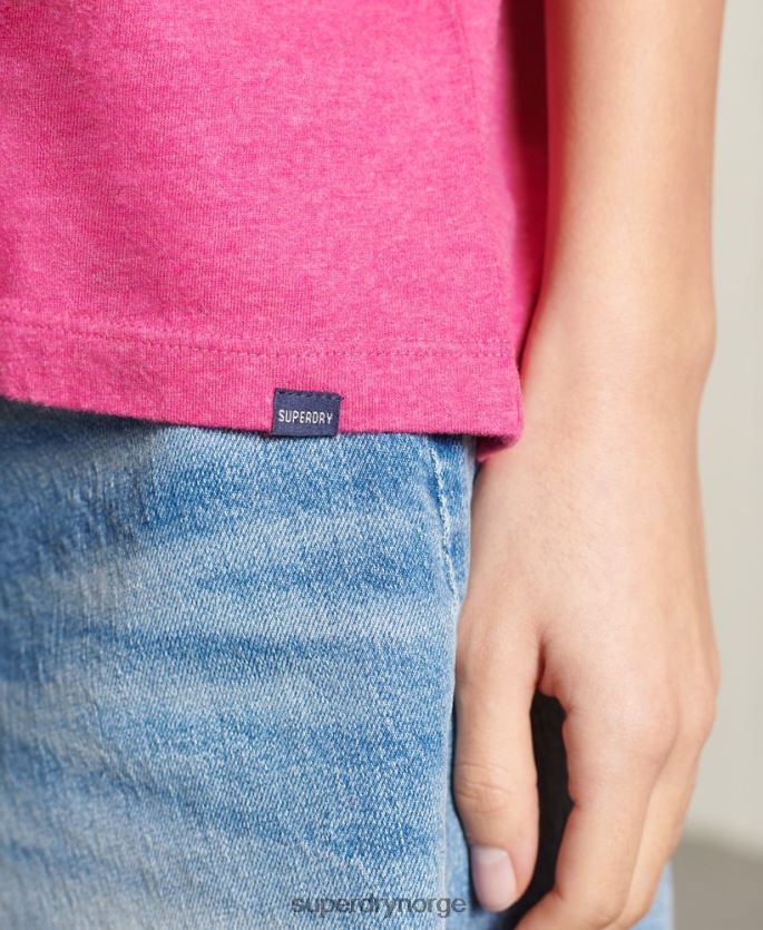 Superdry rosa klær 86P46D6249 essensiell t-skjorte i økologisk bomull kvinner