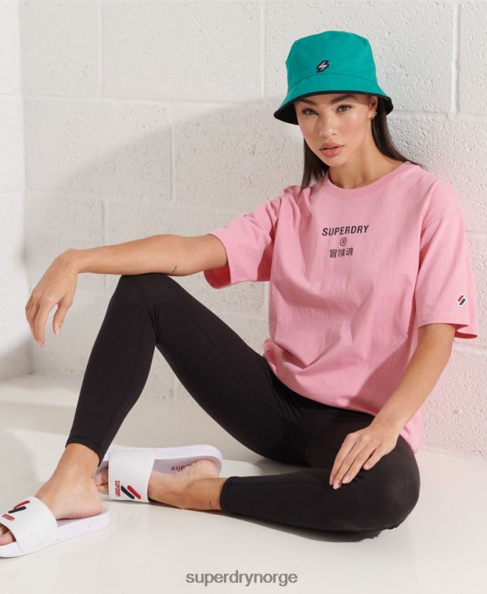Superdry rosa klær 86P46D6278 bedriftslogo Brights t-skjorte kvinner