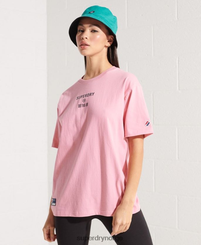Superdry rosa klær 86P46D6278 bedriftslogo Brights t-skjorte kvinner