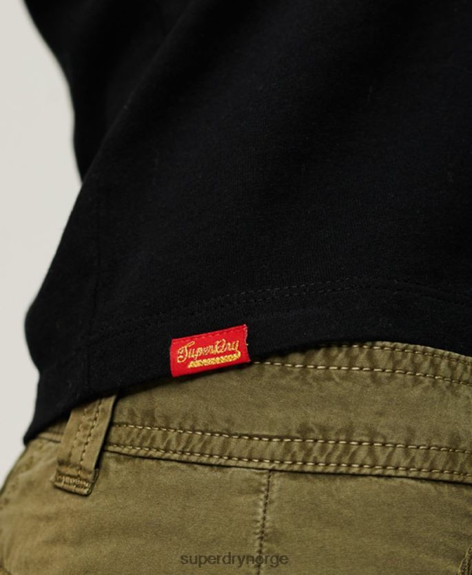 Superdry svart klær 86P46D2122 grafisk t-skjorte for arbeidsklær kvinner