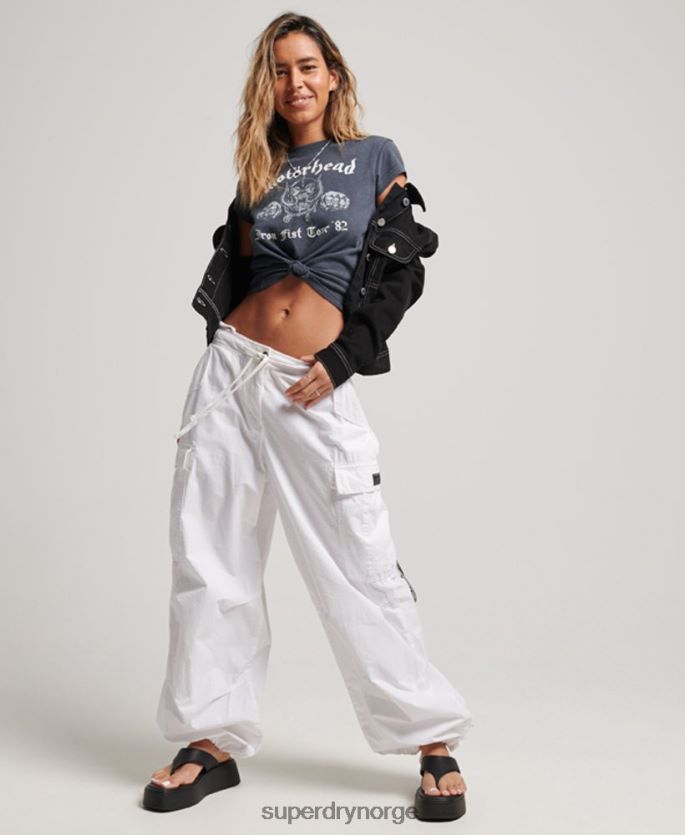 Superdry svart klær 86P46D2620 motorhead t-skjorte med capsermer kvinner