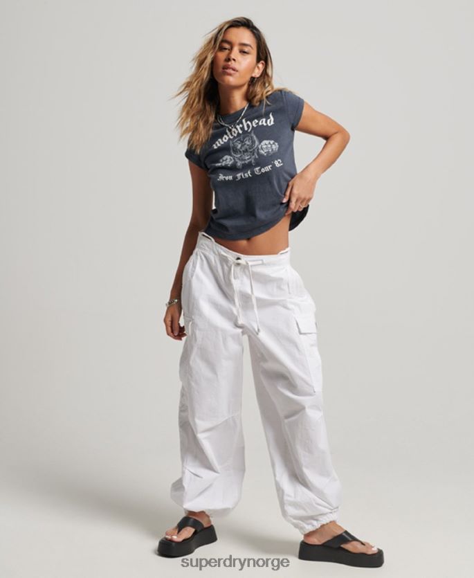 Superdry svart klær 86P46D2620 motorhead t-skjorte med capsermer kvinner