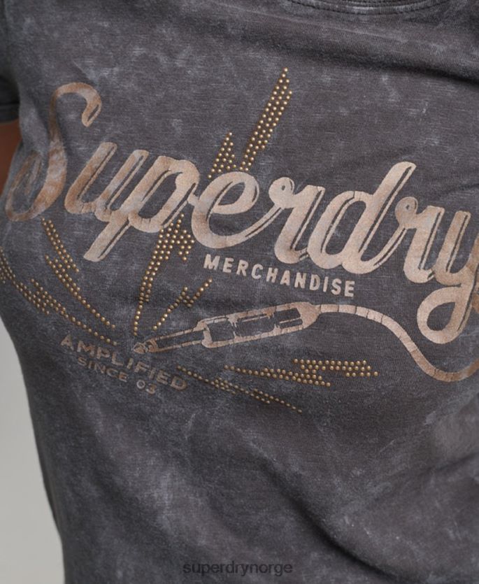 Superdry svart klær 86P46D2708 vintage merch store tynn t-skjorte kvinner