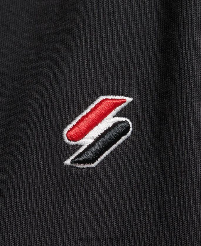 Superdry svart klær 86P46D2739 kode s logo tape oversized boxy t-skjorte kvinner