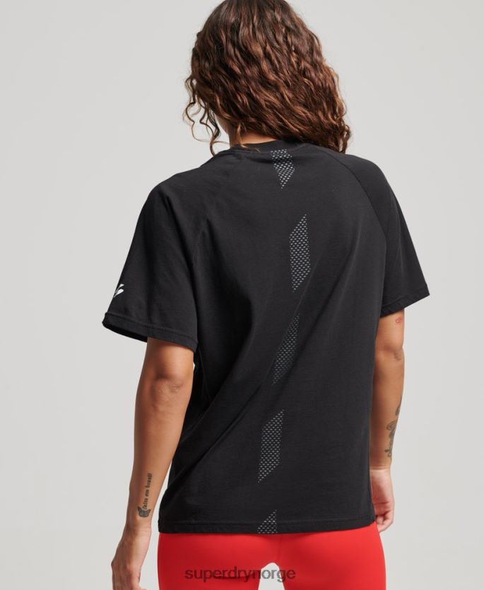 Superdry svart klær 86P46D2742 kjerne kortermet t-skjorte kvinner