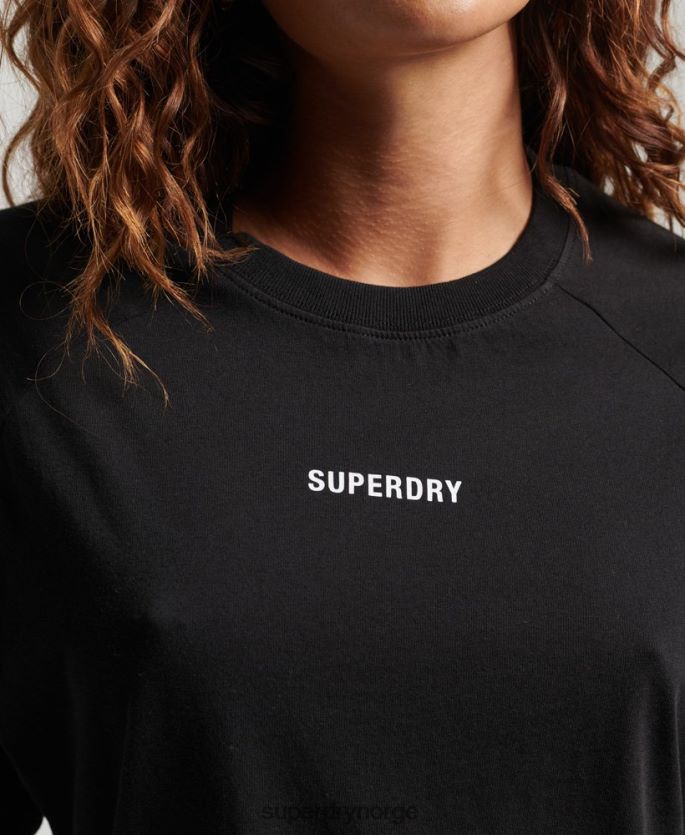 Superdry svart klær 86P46D2742 kjerne kortermet t-skjorte kvinner