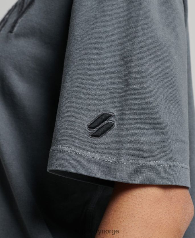 Superdry svart klær 86P46D2762 kode logo plagg dye løs t-skjorte kvinner