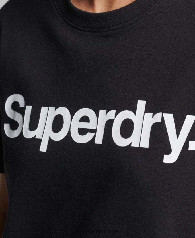 Superdry svart klær 86P46D2778 t-skjorte med kjernelogo kvinner
