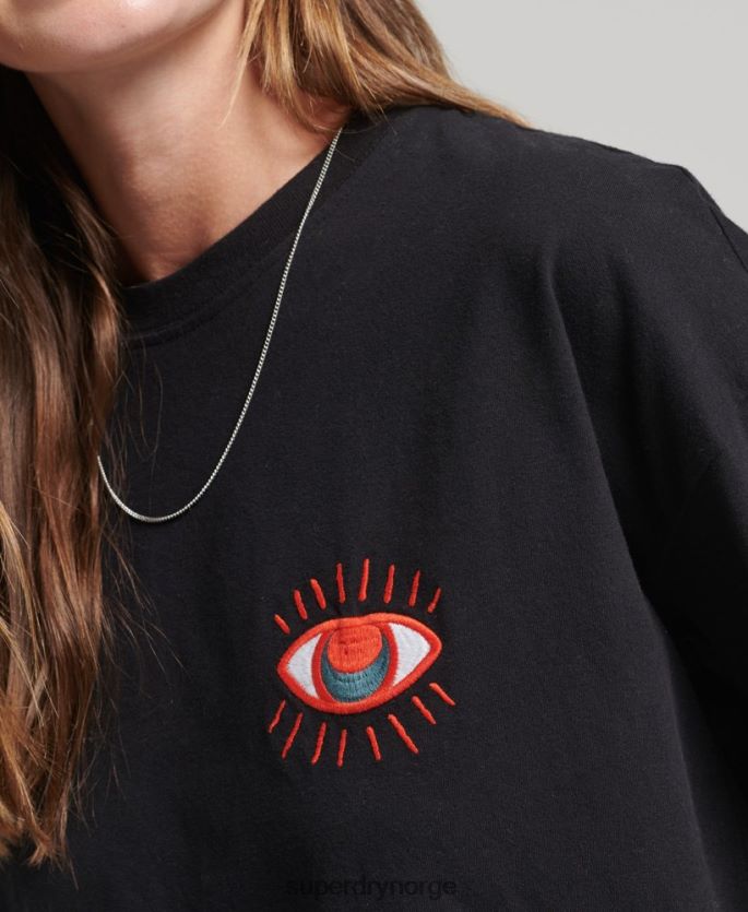 Superdry svart klær 86P46D2789 nomadisk folke-t-skjorte kvinner