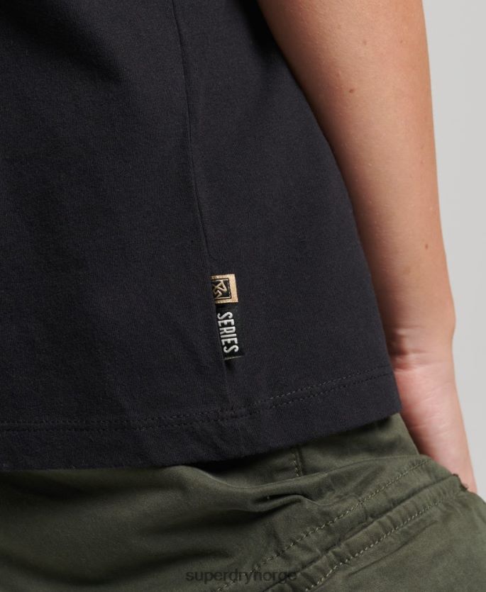 Superdry svart klær 86P46D2789 nomadisk folke-t-skjorte kvinner