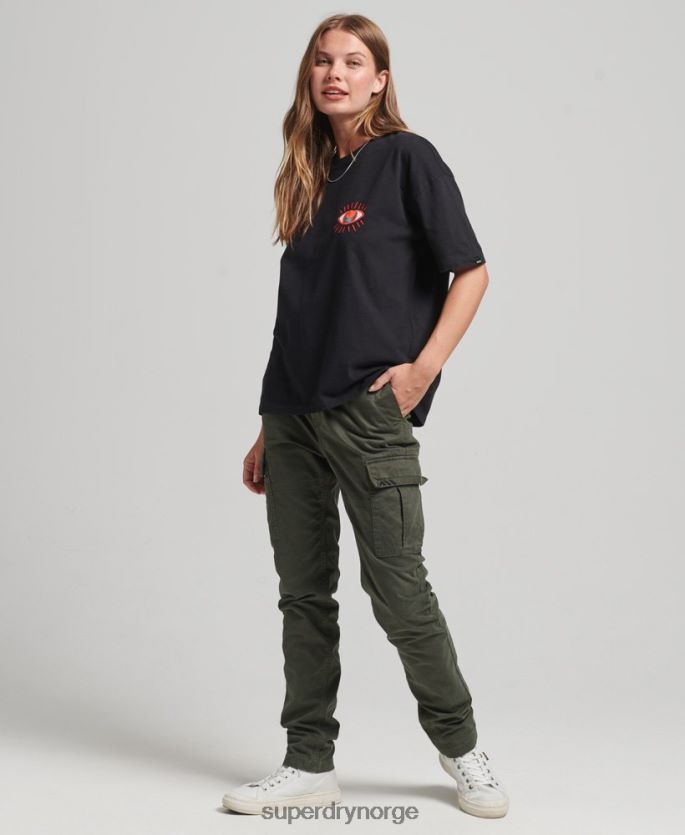 Superdry svart klær 86P46D2789 nomadisk folke-t-skjorte kvinner
