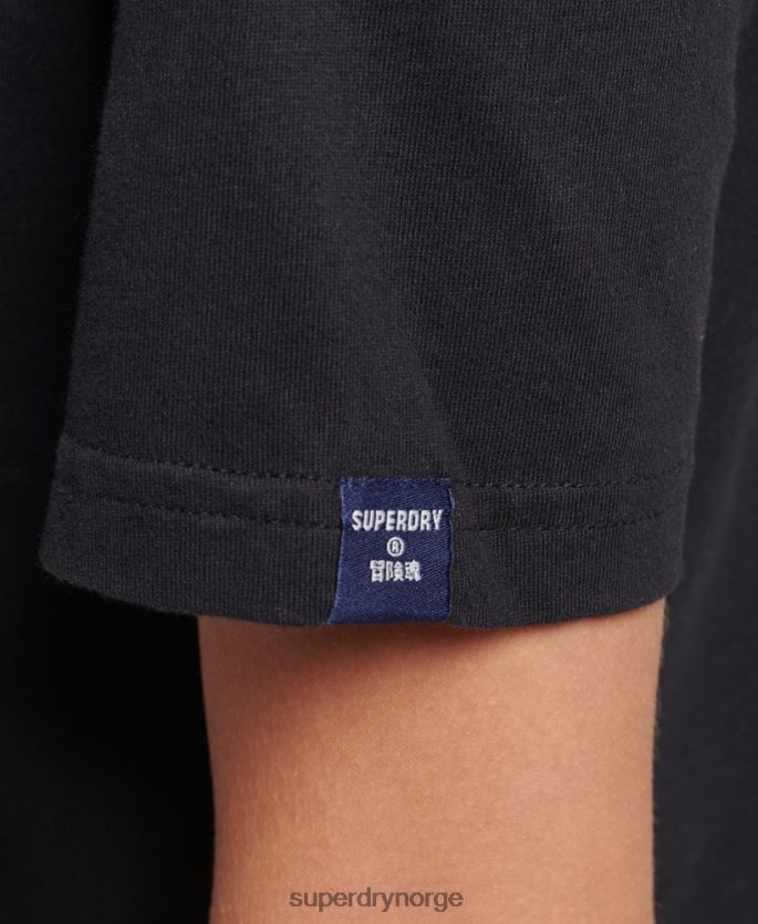 Superdry svart klær 86P46D2793 logo t-skjorte i økologisk bomull kvinner